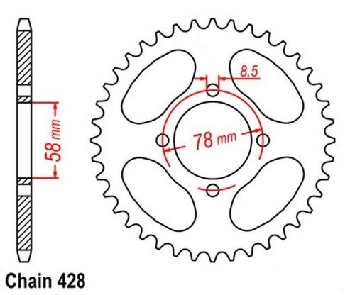 Sprocket 50t pitch - 50t,