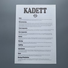 Opel Kadett D Specification