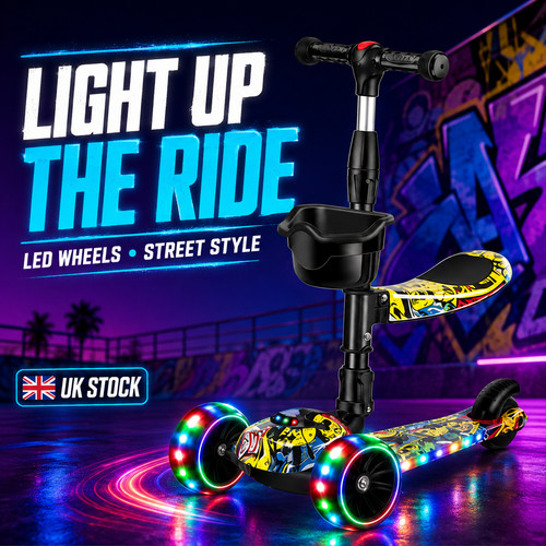 Kids wheel scooter led light - scooter,
