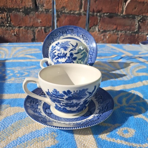 Pair churchill pottery blue - pair,