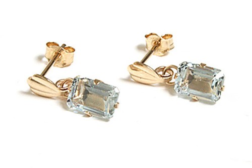 9ct gold blue topaz emerald - gold,