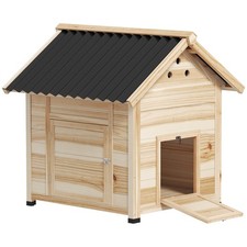 PawHut Wooden Duck House, Poultry Coop with Double Doors, Openable Roof