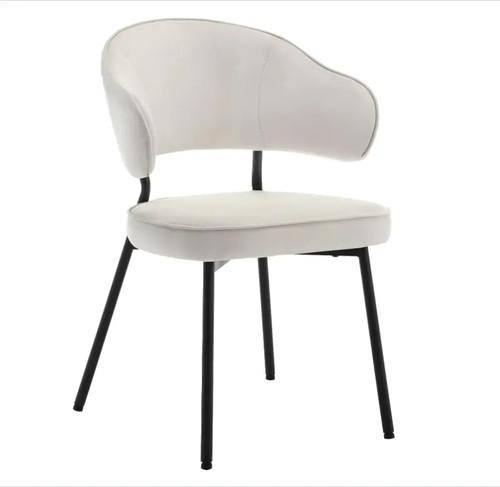 Cream velvet padded dining - cream,
