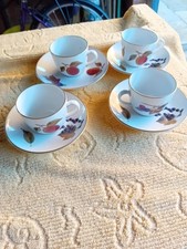 4 x Small (Coffee) Royal Worcester Evesham Gold  Cups & Saucers good condition 