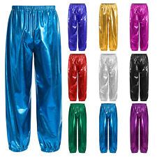 Kids Girls Boys Tights Metallic Sweatpants Athletic Trousers Street Pants Yoga