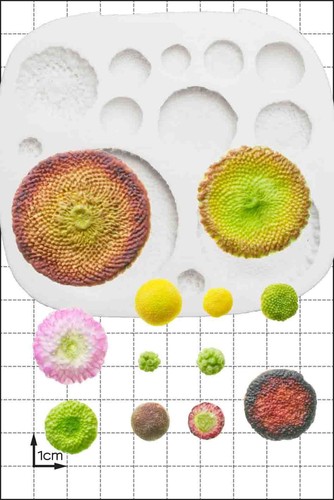 Silicone mould flower centres - mould,