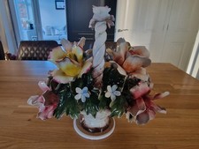 Capodimonte Vintage Porcelain Centerpiece Flower Basket Design