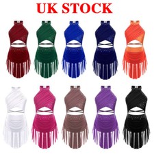 UK Kid's Ballet Lyrical Dance Dresses Gymnastics Leotard Performance Costumes