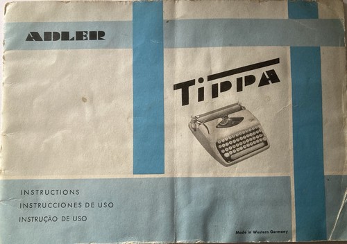 Instruction manual for adler - for,