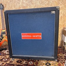 Vintage 1970s Simms Watts 100 4x12 Amplifier Speaker Cabinet *EMPTY UNLOADED*