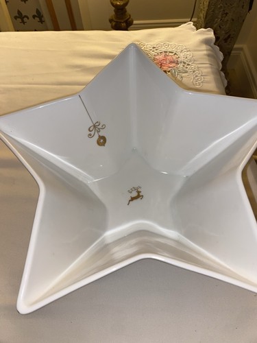 White porcelain star snack - star,