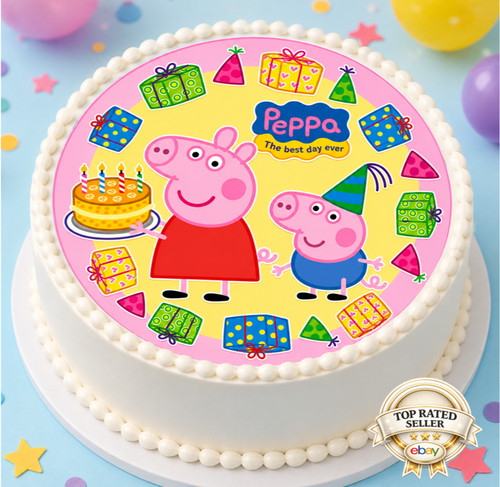 Peppa pig edible cake topper - peppa,