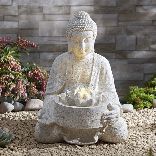 Serenity buddha garden water - buddha,