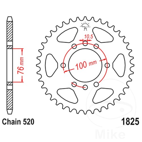 Rear sprocket tooth 520 - rear,