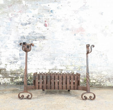 Antique Iron Fire Grate Basket