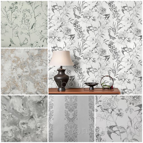 Folk floral wallpaper birds - folk,