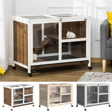 PawHut Wood Rabbit Hutch Bunny