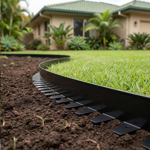 Galvanised metal lawn edging - lawn,