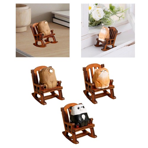 Rocking chair animal figurine - rocking,