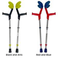 Childrens Tiki Crutches - 1 Pair - Lightweight Adjustable Aluminium Multi Colour