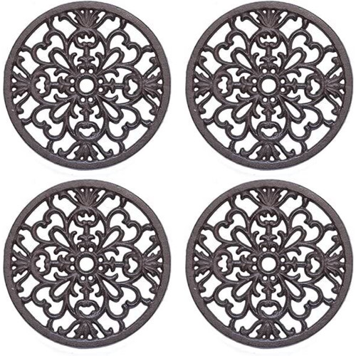 4pc round trivet tea pot - 4pc,