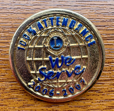 Lions Club 100% Attendance Pin