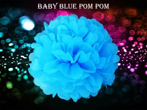 Baby blue tissue pom - pom, poms