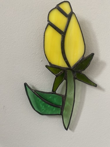 Stained glass yellow - yellow, tulip