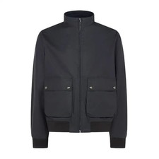 BELSTAFF BASE WAXED COTTON BOMBER JACKET BLACK UK42 EXTRA LARGE XL RRP £349 BNWT