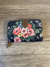 Cath Kidston Women's Oilcloth Purse Wallet Blue Floral 4"-6" Cotton Zip