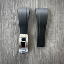 20mm Rubber Oysterflex Replacement Watch Strap Band With Clasp Made For Seiko