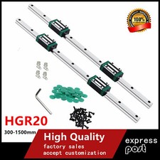 2X Linear Rail HGR20 300-1500mm +4X HGH20CA Bearing Block Carriage HGR20 Set UK