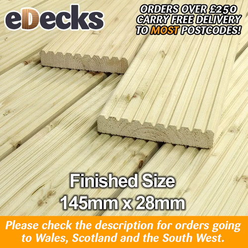 Treated garden decking - garden,