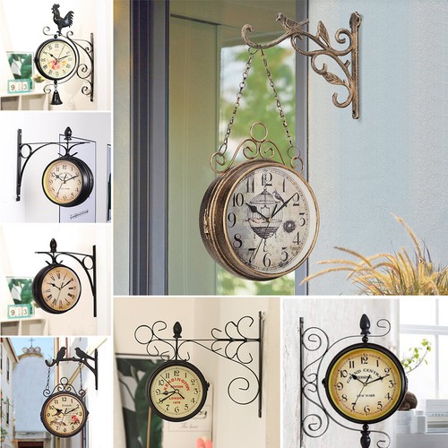 Antique garden clock - garden, double