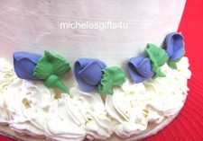 32 Violet  Rosebuds w. Leaves