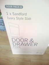 1 X B & Q Door Pack Q  Sandford Ivory Slab Kitchen Cabinet Door & Draw 500x715mm