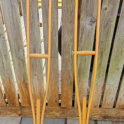 Pair wooden standard underarm - pair,