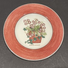 Wedgwood Sarahs Garden Red Salad Plate Primula Auricula 8” Retired Cottagecore