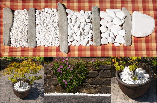 Decorative white pebbles - ,