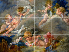 Putti Decorating Garland Of