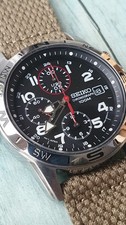 Seiko 7T92-0DX0 Mens Military Style Chronograph Watch. New battery. 1yr Warranty