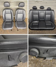 Mercedes C Class W204 Seat Set Black Leather Electric