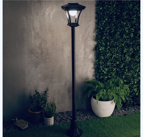 Solar powered lamp - solar, post