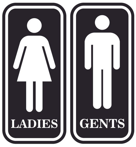 Ladies gents sign symbol - ladies, wall