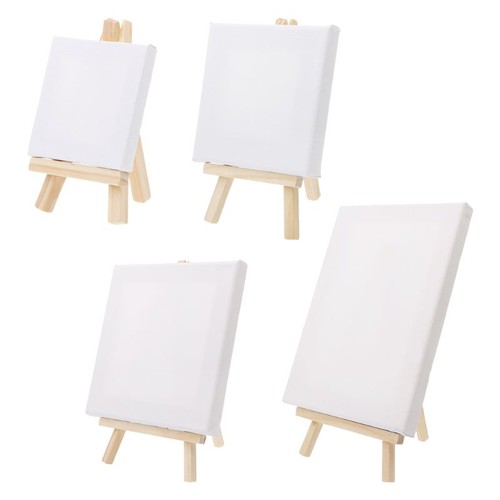 Mini canvas and - natural, easel
