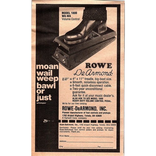 Rowe dearmond foot pedals - foot,