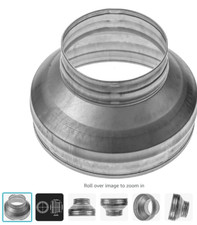 Metal Reducer Extractor Solid Ducting 150mm to 100mm