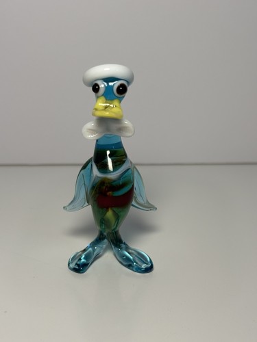 Duck figurine hand - figurine, glass