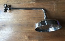 Shower Head with Arm - 8"Rose, 14"Arm - Vintage Bathrooms, Parts Rigid Riser Kit