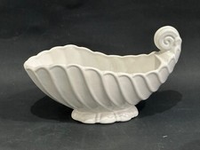 Price Kensington Ware Vintage White Clam Shell Vase Decorative Scrolled